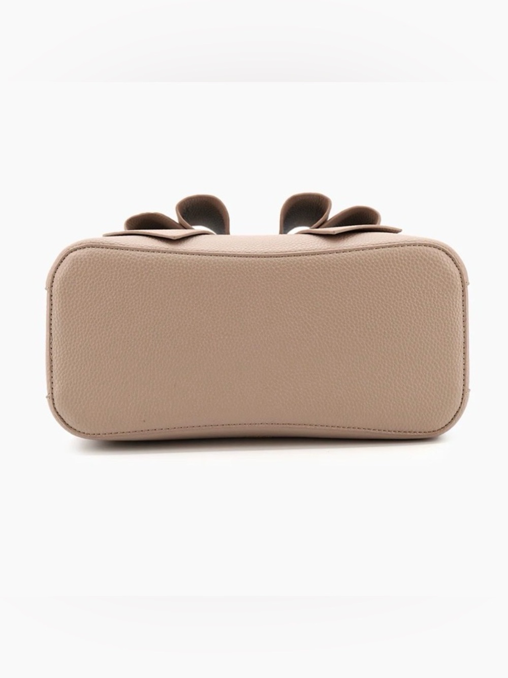 Like Dreams Jesse Bow Bag; Cream/ Taupe Bow Accent Structured Tote Bag - Picture 8 of 11